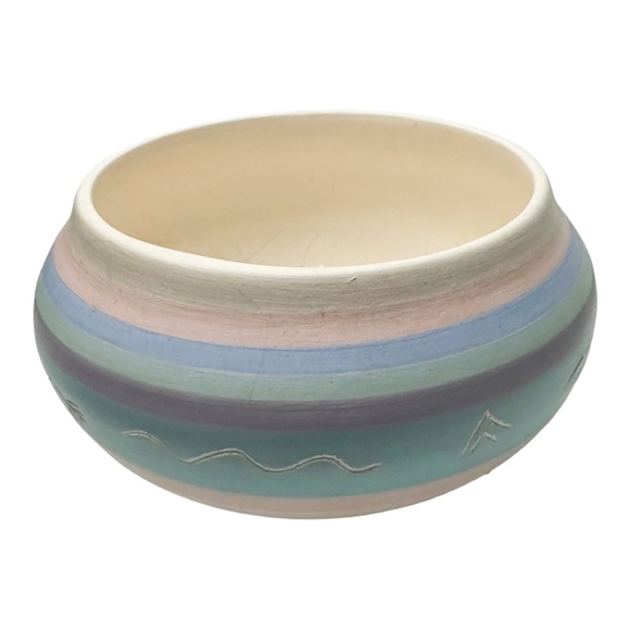 Southwestern Vintage Pottery Bowl Ceramic 4.25”x3” Trinket Jewelry Decor - Picture 5 of 11